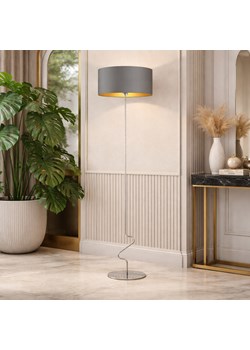 Szara lampa podłogowa JERSEY GOLD ze złotymi detalami ze sklepu Lysne w kategorii Lampy podłogowe - zdjęcie 189392327