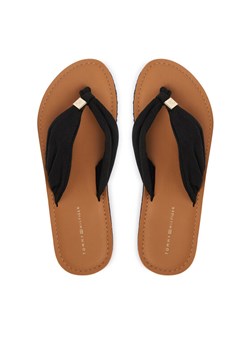Japonki Tommy Hilfiger Th Ltr Footbed Summer Sandal FW0FW09194 Czarny ze sklepu eobuwie.pl w kategorii Klapki damskie - zdjęcie 189392639