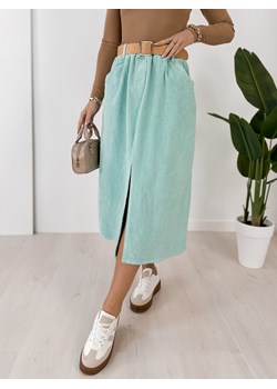 spódnica sztruksowa tibes miętowa one size ze sklepu UBRA w kategorii Spódnice - zdjęcie 189393947