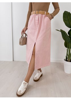 spódnica sztruksowa tibes pudrowy róż one size ze sklepu UBRA w kategorii Spódnice - zdjęcie 189393965