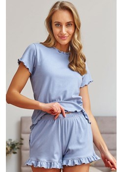 Doctor Nap piżama damska z prążkowanej bawełny PM.4315.SKY_BLUE, Kolor błękitny, Rozmiar S, Doctor Nap ze sklepu Intymna w kategorii Piżamy damskie - zdjęcie 189394318