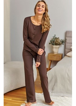 Doctor Nap piżama damska z bawełny żakardowej PM.7443.CHOCO, Kolor brązowy, Rozmiar S, Doctor Nap ze sklepu Intymna w kategorii Piżamy damskie - zdjęcie 189394325