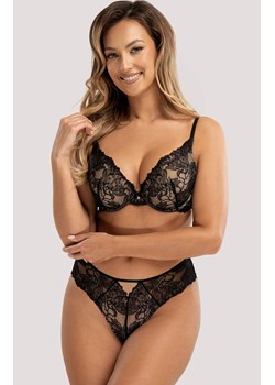 Unikat koronkowy biustonosz push-up KIANA, Kolor czarno-beżowy, Rozmiar 65C, Unikat ze sklepu Intymna w kategorii Biustonosze - zdjęcie 189394525