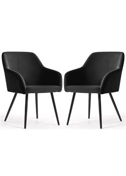 Zestaw 2 czarnych welurowych krzeseł kubełkowych - Terviso 2X ze sklepu Edinos.pl w kategorii Krzesła - zdjęcie 189394568