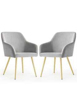 Zestaw 2 szarych krzeseł welurowych - Terviso 3X ze sklepu Edinos.pl w kategorii Krzesła - zdjęcie 189394586