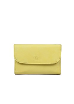 -żółty portfel skórzany damski z kolorowym wnętrzem ze sklepu Słoń Torbalski w kategorii Portfele damskie - zdjęcie 189395715