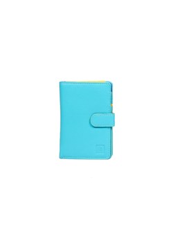 -niebieski portfel skórzany unisex z kolorowym wnętrzem ze sklepu Słoń Torbalski w kategorii Portfele damskie - zdjęcie 189395716