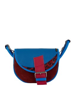 -bordowo niebieska torebka damska skórzana Freshman Mini na ramię l ze sklepu Słoń Torbalski w kategorii Listonoszki - zdjęcie 189395748