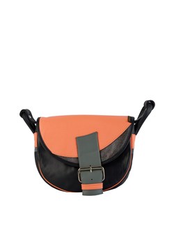 -czarno pomarańczowa torebka listonoszka skórzana na ramię Freshman M ze sklepu Słoń Torbalski w kategorii Listonoszki - zdjęcie 189395749