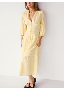 Reserved - Sukienka z haftem - jasnożółty ze sklepu Reserved w kategorii Sukienki - zdjęcie 189398049