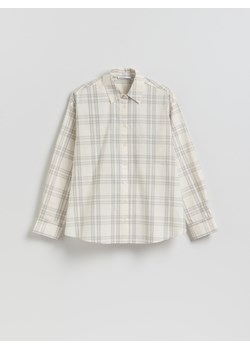 Reserved - Bawełniana koszula w kratę - złamana biel ze sklepu Reserved w kategorii Bluzki damskie - zdjęcie 189398087