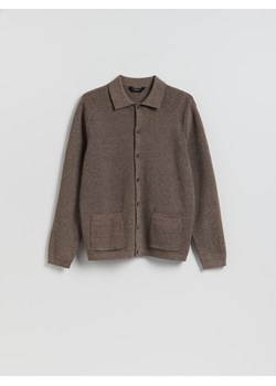 Reserved - Bawełniany kardigan - ciemnobrązowy ze sklepu Reserved w kategorii Swetry męskie - zdjęcie 189398187