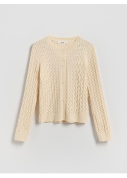 Reserved - Dzianinowy kardigan - złamana biel ze sklepu Reserved w kategorii Swetry dziewczęce - zdjęcie 189398227
