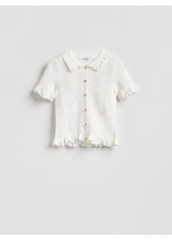 Reserved - Bluzka z kołnierzykiem - złamana biel ze sklepu Reserved w kategorii Swetry damskie - zdjęcie 189398245