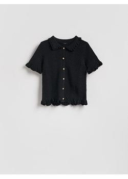 Reserved - Bluzka z kołnierzykiem - czarny ze sklepu Reserved w kategorii Swetry damskie - zdjęcie 189398247