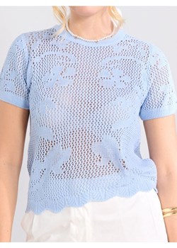 Sinsay - Bluzka swetrowa z motywem kwiatowym - błękitny ze sklepu Sinsay w kategorii Bluzki damskie - zdjęcie 189398977