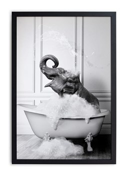 The Wild Hug Druk artystyczny "Elephant Bath" w kolorze czarno-białym w ramce - 30 x 40 cm ze sklepu Limango Polska w kategorii Obrazy - zdjęcie 189399759