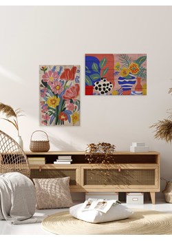 little nice things Druk "Poppy Bouquet" na drewnie - 60 x 40 cm ze sklepu Limango Polska w kategorii Obrazy - zdjęcie 189399776