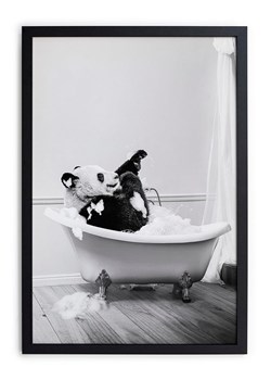 Folkifreckles Druk artystyczny "Panda Bath" w ramce - 30 x 40 cm ze sklepu Limango Polska w kategorii Obrazy - zdjęcie 189399786