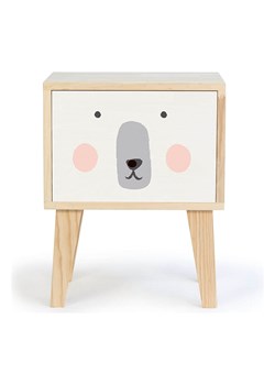 Folkifreckles Stolik nocny "Bear" w kolorze biało-jasnobrązowym - 42 x 54 x 30 cm ze sklepu Limango Polska w kategorii Meble dziecięce - zdjęcie 189399897