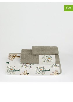 Really Nice Things Ręczniki (3 szt.) "Trees" w kolorze beżowym ze wzorem ze sklepu Limango Polska w kategorii Ręczniki - zdjęcie 189399988