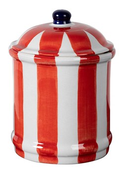 Madre Selva Pojemnik "Bonnie" w kolorze czerwono-białym - wys. 20 x Ø 15 cm ze sklepu Limango Polska w kategorii Pojemniki kuchenne - zdjęcie 189400119