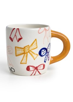 The Wild Hug Kubek "Bows" w kolorze białym ze wzorem - wys. 9 cm ze sklepu Limango Polska w kategorii Naczynia - zdjęcie 189400155