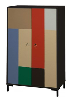 little nice things Wysoka komoda "Cromia" w kolorze czarnym ze wzorem - 75 x 123 x 45 cm ze sklepu Limango Polska w kategorii Szafy - zdjęcie 189400198