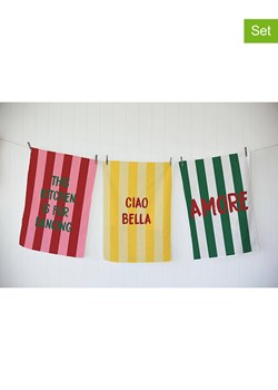 Madre Selva Ściereczki (3 szt.) "Dancing kitchen" ze wzorem do naczyń - 70 x 50 cm ze sklepu Limango Polska w kategorii Ścierki kuchenne - zdjęcie 189400435