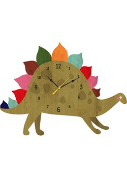 The Wild Hug Zegar ścienny "Dino" w kolorze oliwkowym ze wzorem - 40 x 40 cm ze sklepu Limango Polska w kategorii Zegary - zdjęcie 189400447