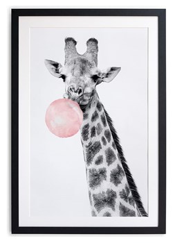 little nice things Druk artystyczny "Giraffe Bubble Gum" w ramce - 40 x 60 cm ze sklepu Limango Polska w kategorii Obrazy - zdjęcie 189400515