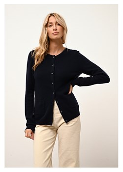 Just Cashmere Kaszmirowy kardigan "Katharine" w kolorze granatowym ze sklepu Limango Polska w kategorii Swetry damskie - zdjęcie 189401025