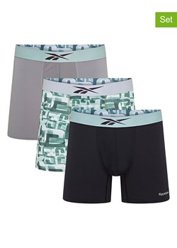 Reebok Bokserki (3 pary) "Shand" w kolorze czarno-zielono-szarym ze sklepu Limango Polska w kategorii Majtki męskie - zdjęcie 189403729