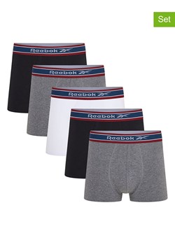Reebok Bokserki (5 par) "Baird" w kolorze szarym, czarnym i białym ze sklepu Limango Polska w kategorii Majtki męskie - zdjęcie 189403737
