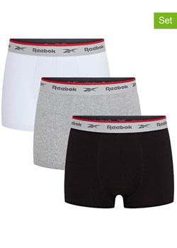 Reebok Bokserki (3 pary) "Ovett" w kolorze czarnym, białym i szarym ze sklepu Limango Polska w kategorii Majtki męskie - zdjęcie 189404059