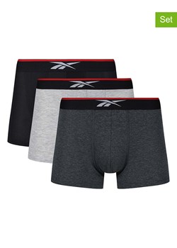 Reebok Bokserki (3 pary) "Glynn" w kolorze czarno-antracytowo-jasnoszarym ze sklepu Limango Polska w kategorii Majtki męskie - zdjęcie 189404119