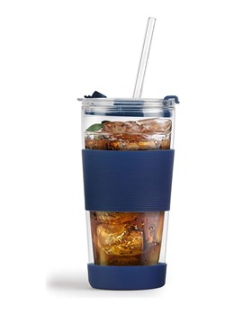 Vialli Design Szklanka termiczna w kolorze granatowym ze słomką - 600 ml ze sklepu Limango Polska w kategorii Kubki termiczne - zdjęcie 189404625
