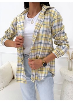 Żółta Koszula Damska w Kratę ze sklepu ModnaKiecka.pl w kategorii Koszule damskie - zdjęcie 189406809