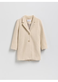 Reserved - Jednorzędowy płaszcz - beżowy ze sklepu Reserved w kategorii Płaszcze dziewczęce - zdjęcie 189406998