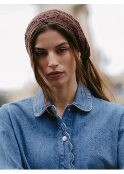 Reserved - Ażurowa chusta z bawełny - ciemnobrązowy ze sklepu Reserved w kategorii Szaliki i chusty damskie - zdjęcie 189407047