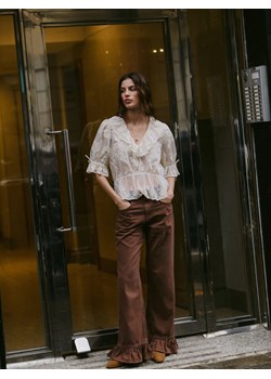 Reserved - Jeansy wide leg z falbankami - dark grey jeans ze sklepu Reserved w kategorii Jeansy damskie - zdjęcie 189407065