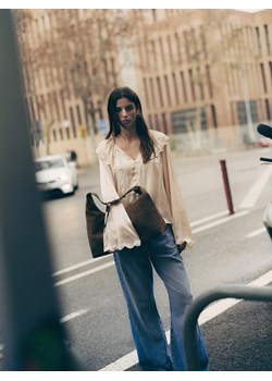 Reserved - Jeansy flare z łączonych materiałów - niebieski ze sklepu Reserved w kategorii Jeansy damskie - zdjęcie 189407127