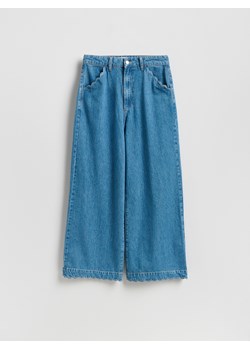 Reserved - Jeansy wide leg ze średnim stanem - niebieski ze sklepu Reserved w kategorii Jeansy damskie - zdjęcie 189407135