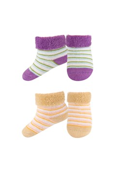 Zestaw 2x Skarpetki niemowlęce kolorowe frotte SOXO bawełniane | w paseczki ze sklepu Sklep SOXO w kategorii Skarpetki dziecięce - zdjęcie 20532999