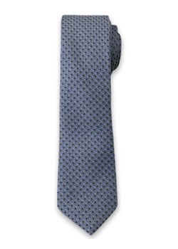 Elegancki Krawat Męski w Drobny Wzór - 6 cm - Alties, Niebiesko-Granatowy KRALTS0098 ze sklepu JegoSzafa.pl w kategorii Krawaty - zdjęcie 37282818