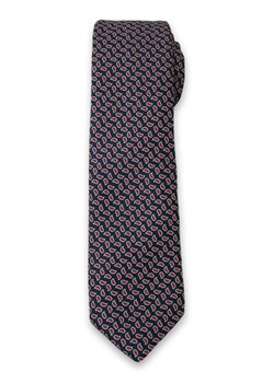 Stylowy Krawat Męski w Drobny, Czerwony Wzór Paisley - Alties- Granatowy KRALTS0107 ze sklepu JegoSzafa.pl w kategorii Krawaty - zdjęcie 37282836