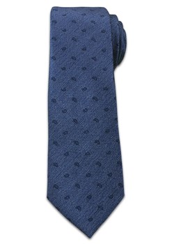 Stylowy Krawat Męski w Drobny Wzór Paisley -6,5cm- Chattier, Granatowy KRCH0975 ze sklepu JegoSzafa.pl w kategorii Krawaty - zdjęcie 37282978