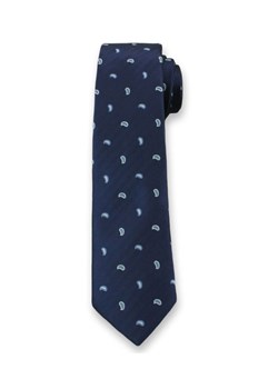 Krawat Męski ze Wzorem PAISLEY - 6 cm - Angelo di Monti, Ciemny Granatowy KRADM1278 ze sklepu JegoSzafa.pl w kategorii Krawaty - zdjęcie 41781156