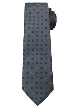 Męski Krawat w Drobne Kwadraciki - 6 cm - Angelo di Monti- Popielaty  KRADM1338 ze sklepu JegoSzafa.pl w kategorii Krawaty - zdjęcie 42410229
