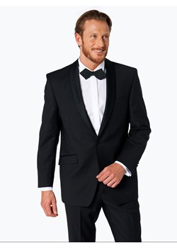 Wilvorst Męska marynarka od smokingu modułowego Mężczyźni Modern Fit Wełna czarny jednolity ze sklepu vangraaf w kategorii Marynarki męskie - zdjęcie 46960165